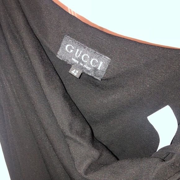 GUCCI S/S 1998 Vintage Tom Ford for Gucci Black One Shoulder G Logo Buckle Dress - Picture 7 of 8
